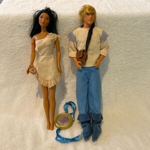 Vintage Disney’s Pocahontas & John Smith Barbie fashion dolls